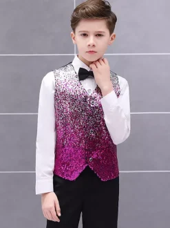 Costumes d'Halloween pour enfants Ensemble de fibres de polyester d'Halloween rouge Chemise pour enfants Cravate