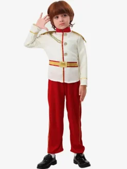 Costumes d'Halloween pour enfants Ensemble rouge en polyester pour Halloween Haut et pantalon pour enfants