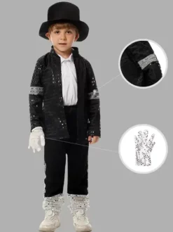 Costumes d'Halloween pour enfants Ensemble d'Halloween noir Pantalon en polyester pour enfants
