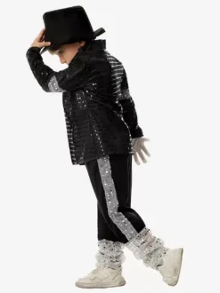 Costumes d'Halloween pour enfants Ensemble d'Halloween noir Pantalon en polyester pour enfants