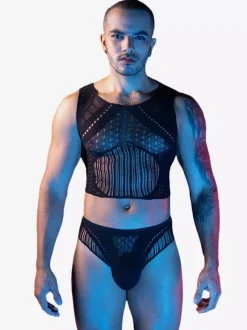 Costume sexy pour homme transparent ensemble de vêtements de boîte de nuit