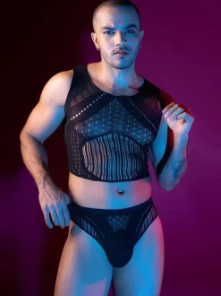 Costume sexy pour homme transparent ensemble de vêtements de boîte de nuit