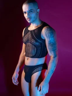 Costume sexy pour homme transparent ensemble de vêtements de boîte de nuit