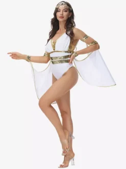 Costumes Halloween Grecs Combinaison Sexy Pour Femmes Blanches Costumes De Vacances