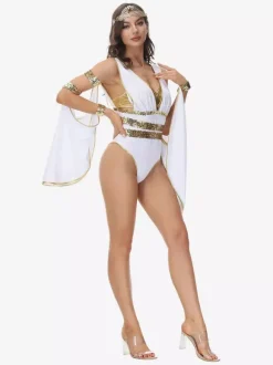 Costumes Halloween Grecs Combinaison Sexy Pour Femmes Blanches Costumes De Vacances