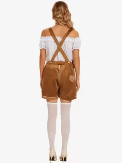 Costumes Oktoberfest Marron Femmes Pantalon Ensemble Déguisement
