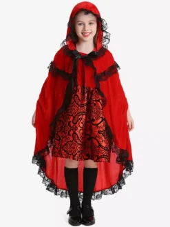 Costumes pour enfants Ensemble rouge Robe cape pour enfants
