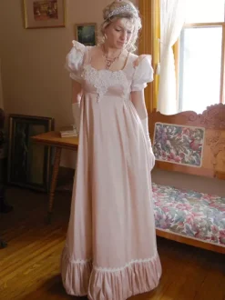 Costumes rétro Champagne pour femmes robe en Polyester à volants en dentelle Costume Marie-Antoinette Costume occidental du 18ème siècle