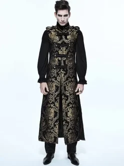 Costumes rétro de gilet de polyester sans manches gothique vintage noir pour homme