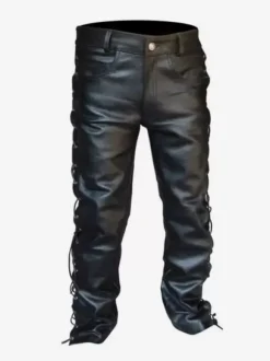 Costumes rétro en cuir PU rétro maigre Vintage noir pour homme