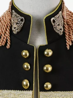 Costumes rétro à manches longues en polyester élégant haut vintage noir pour homme Bourgogne
