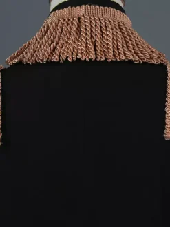 Costumes rétro à manches longues en polyester élégant haut vintage noir pour homme Bourgogne