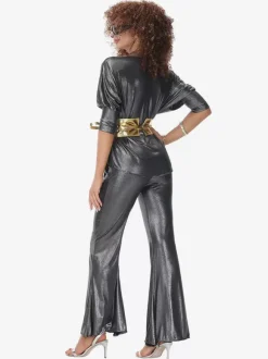 Costumes Rétro Noirs Femmes Ensemble Costume Vintage 1970s Déguisement
