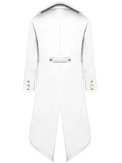 Costumes Rétro Opéra Homme Haut Bas Manteau Bouton Up Tuxedo Vintage Déguisements Halloween Bourgogne