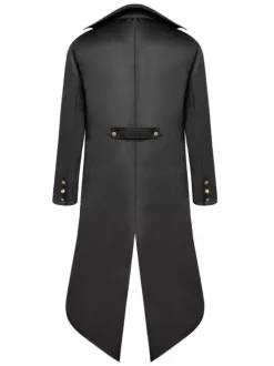 Costumes Rétro Opéra Homme Haut Bas Manteau Bouton Up Tuxedo Vintage Déguisements Halloween Bourgogne