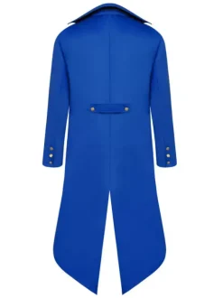 Costumes Rétro Opéra Homme Haut Bas Manteau Bouton Up Tuxedo Vintage Déguisements Halloween Bourgogne
