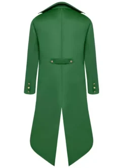 Costumes Rétro Opéra Homme Haut Bas Manteau Bouton Up Tuxedo Vintage Déguisements Halloween Bourgogne