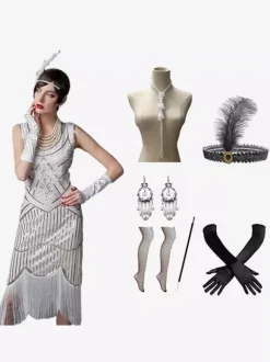 Costumes Rétro Robe Ensemble Paillettes Accessoire Vintage Femme Marie Antoinette 18ème Siècle Bourgogne