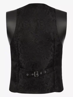 Costumes rétro sans manches en polyester vintage noir pour homme
