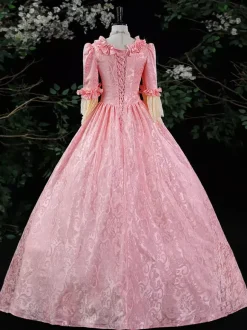 Costumes rétro violets à volants pour femmes Costume Marie-Antoinette robe en Polyester Style ROCOCO Costume du 18ème siècle Bourgogne