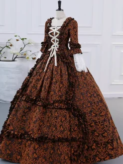 Costumes rétro violets à volants pour femmes Costume Marie-Antoinette robe en Polyester Style ROCOCO Costume du 18ème siècle Bourgogne
