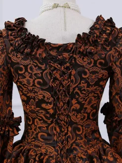 Costumes rétro violets à volants pour femmes Costume Marie-Antoinette robe en Polyester Style ROCOCO Costume du 18ème siècle Bourgogne