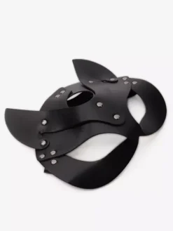Costumes sexy accessoires de lingerie masque d'intérieur à lacets en cuir PU noir pour femmes