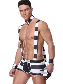 Costumes Sexy Hommes Déguisement Sexy Halloween Imprimé Bicolores Tenue Sexy