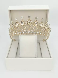 Couronnes et diadèmes pour femmes bijoux vintage en alliage cristal et pierres synthétiques