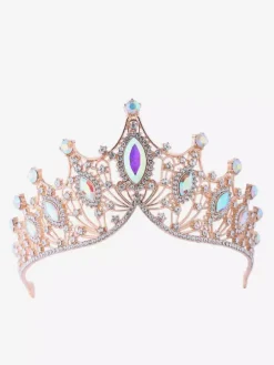 Couronne vintage dorée pour femme en alliage de cristal coiffe de reine et de princesse