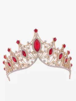Couronne vintage dorée pour femme en alliage de cristal coiffe de reine et de princesse