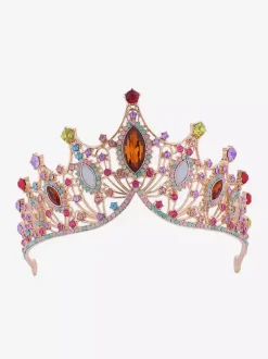 Couronne vintage dorée pour femme en alliage de cristal coiffe de reine et de princesse