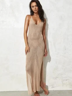 Couvre-Maillot pour femmes kaki Tricoté col en V sans manches dos nu été Sexy maillots de bain
