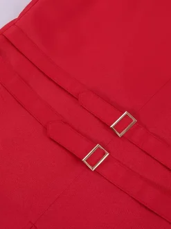 Cravate en polyester à manches longues et boutons vintage rouges vintage pour costumes rétro pour homme Bourgogne