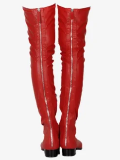 Cuissardes Bottes d'hiver pour femme à bout pointu et talon de chiot de couleur unie