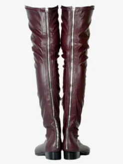 Cuissardes Bottes d'hiver pour femme à bout pointu et talon de chiot de couleur unie