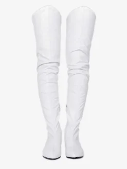 Cuissardes Bottes d'hiver pour femme à bout pointu et talon de chiot de couleur unie