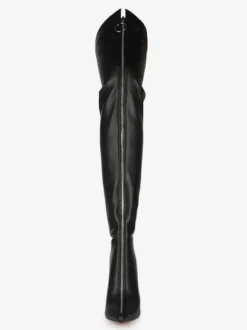 Cuissardes Bottes noires bout pointu zip talon haut Cuissardes pour les femmes