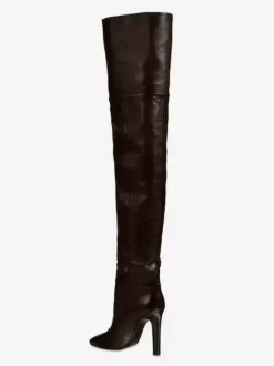 Cuissardes Chaussures Bottes Noires À Bout Pointu Talon Aiguille Femme
