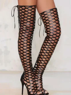 Cuissardes sexy femme d'été talon haut cuissardes de ballet