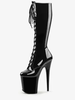Cuissardes sexy femme talon haut plateforme à lanière