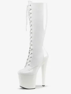 Cuissardes sexy femme talon haut plateforme à lanière