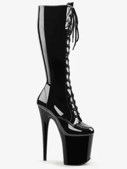Cuissardes sexy femme talon haut plateforme à lanière