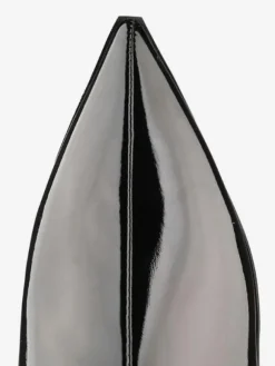 Cuissardes Cuissardes Femmes Cuir Brillant Noir Bout Pointu Cuissardes Plates