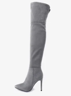 Cuissardes en daim bout pointu taille US 5-12.5 Stiletto sur les bottes au genou