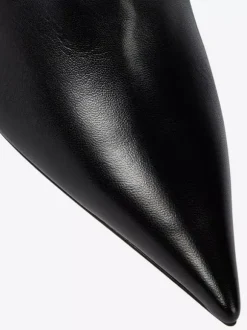 Cuissardes Femmes Chaussures Sexy Plissées Talon Haut Aiguille Bottes En Cuir PU