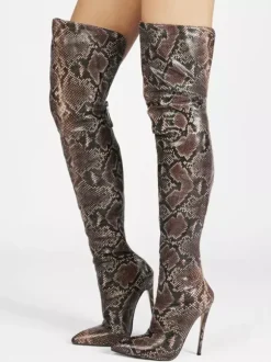 Cuissardes pour femmes bottes à bout pointu et talons hauts cuissardes
