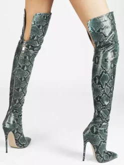Cuissardes pour femmes bottes à bout pointu et talons hauts cuissardes