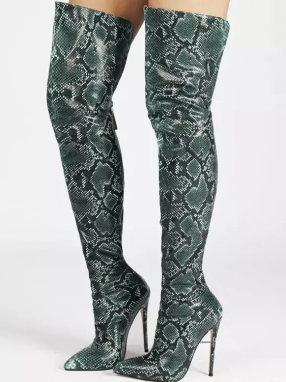 Cuissardes pour femmes bottes à bout pointu et talons hauts cuissardes