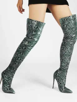 Cuissardes pour femmes bottes à bout pointu et talons hauts cuissardes